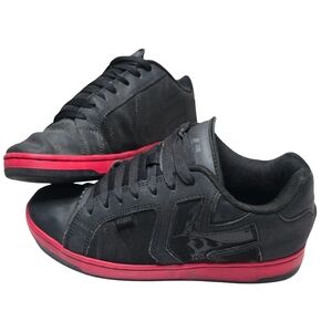 Y2K Etnies Metal Mulisha Skull Puffy Black Skate Shoes Sz 10 Mens Skater